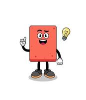 brick cartoon with get an idea pose vector