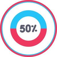 Half Pie Chart Vector Icon Design