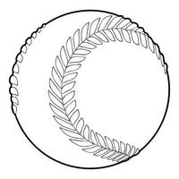 icono de pelota de béisbol, estilo de esquema vector