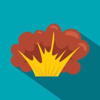 High powered explosion icon, flat style vector