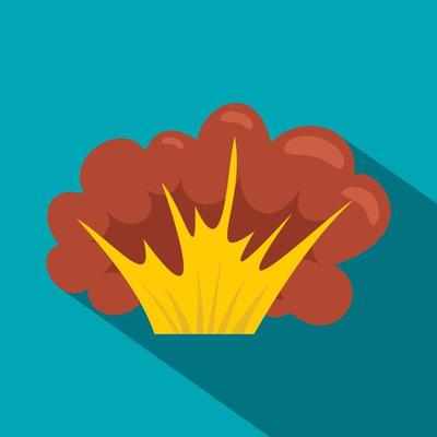 High powered explosion icon, flat style