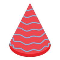 Stripe color cone icon isometric vector. Hat party vector