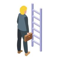 Business idea ladder icon isometric vector. Digital data vector