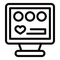 Monitor app icon outline vector. Info device vector