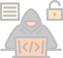 diseño de icono de vector de hacker de código