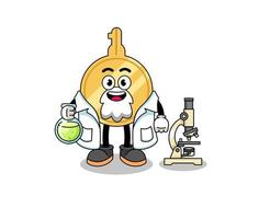 Mascot of key as a scientist vector