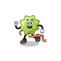 Mascot cartoon of splat running on finish line vector