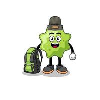 Illustration of splat mascot as a hiker vector