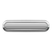 Gray rectangular button icon, cartoon style vector