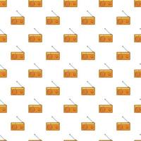 Retro style radio receiver pattern, cartoon style vector