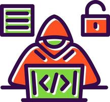 diseño de icono de vector de hacker de código