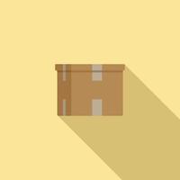 Courier box icon flat vector. Delivery package vector