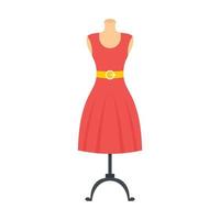 Woman dress on mannequin icon flat isolated vector