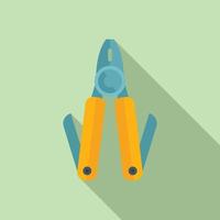 Multipurpose tool icon flat vector. Knife multitool vector