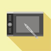 Graphics tablet icon, flat style vector