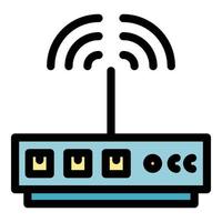 Web modem icon color outline vector