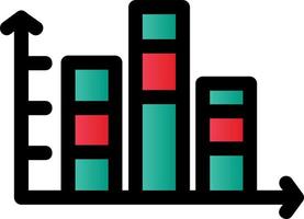 Stacked Bar Chart Vector Icon Design