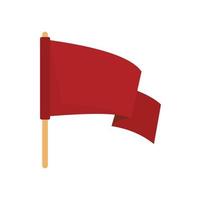 Red protest flag icon flat isolated vector