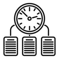 Time management icon outline vector. Business clock vector