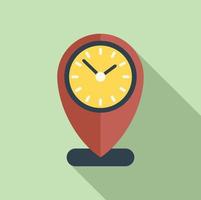 Time location control icon flat vector. Work clock vector