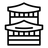 vector de contorno de icono de pagoda de kyoto. templo de japon