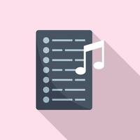 Song playlist icon flat vector. Mobile application vector