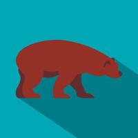 Bear icon, flat style vector