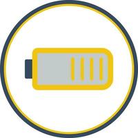 Battery Half Vector Icon Design
