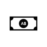 moneda de australia, signo aud, símbolo de icono de dólar australiano. ilustración vectorial vector