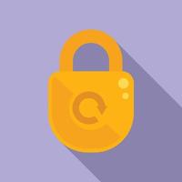 Padlock password recovery icon flat vector. Page log vector