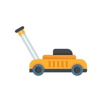 Gasoline lawn mower icon flat isolated vector