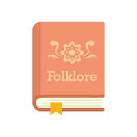 Folklore book icon flat isolated vector