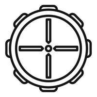 Gun scope icon outline vector. Rifle sight vector