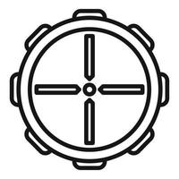 Gun scope icon outline vector. Rifle sight vector