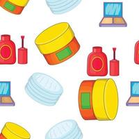 Face care pattern, cartoon style vector