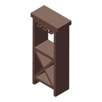 Small wine cabinet icon isometric vector. Wood room vector