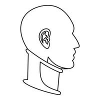 icono de collarín cervical, estilo de contorno vector