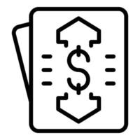 vector de contorno de icono de tarjeta de dinero. fondo de crecimiento