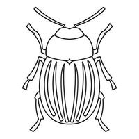 icono de escarabajo de patata de colorado, estilo de esquema vector