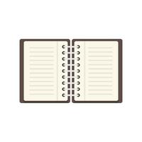 Office manager open notebook icon flat isolated vector