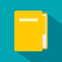 Yellow file folder icon, flat style vector