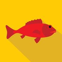 Fish icon, flat style vector