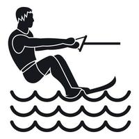 icono de hombre de esquí acuático, estilo simple vector