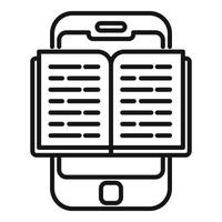 Smartphone read book icon outline vector. Online people vector