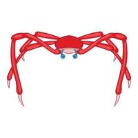 Little red crab icon, cartoon style vector
