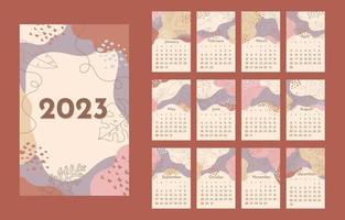 plantilla de diseño de calendario abstracto 2023 vector