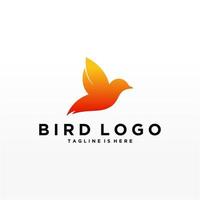 plantilla de vector de diseño de logotipo de pájaro abstracto. icono de símbolo de concepto de tecnología empresarial de logotipo de paloma creativa.