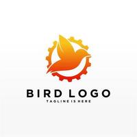 plantilla de vector de diseño de logotipo de pájaro abstracto. icono de símbolo de concepto de tecnología empresarial de logotipo de paloma creativa.