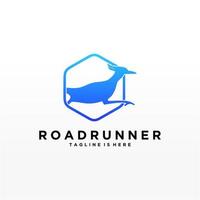 Roadrunner bird abstract minimal simple geometric logo design icon template silhouette isolated with white background vector