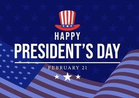 Happy Presidents Day with Stars and USA Flag for the President of America Suitable for Poster in Flat Cartoon Hand Drawn Templates Illustration vector